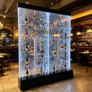 Bar Decor Acrylic LED Water Feature Wall For Commercial Bar Restaurant <b>Lounge</b> Interior Decoration - Product Image 5