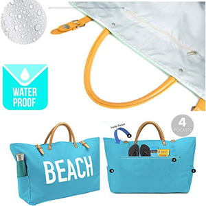 Bolsa de Compras Extra Grande, Impermeable, Resistente, Reutilizable, para Gimnasio, Viajes, Playa, Verano - Product Image 4