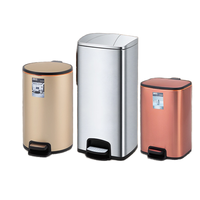 Poubelle à capteur silencieuse en acier inoxydable, écologique, carrée, pour intérieur, avec couvercle ouvrant, pour la maison et l'hôtel