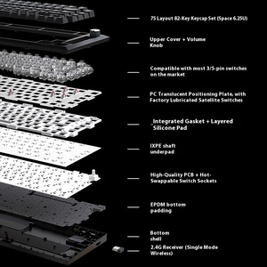 Hjsdzhi Dk75 RGB Đường Viền 4.0 Bàn Phím Cơ Khí 2.4G Bluetooth/Không Dây/Ba-Chế Độ Gasket Cho Chơi Game - Product Image 2