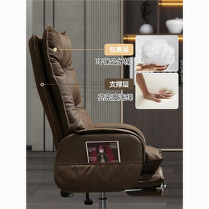 Autre chaise de bureau exécutive en cuir inclinable avec coussin en mousse et bordure renforcée pour usage domestique ou bureau - Product Image 2