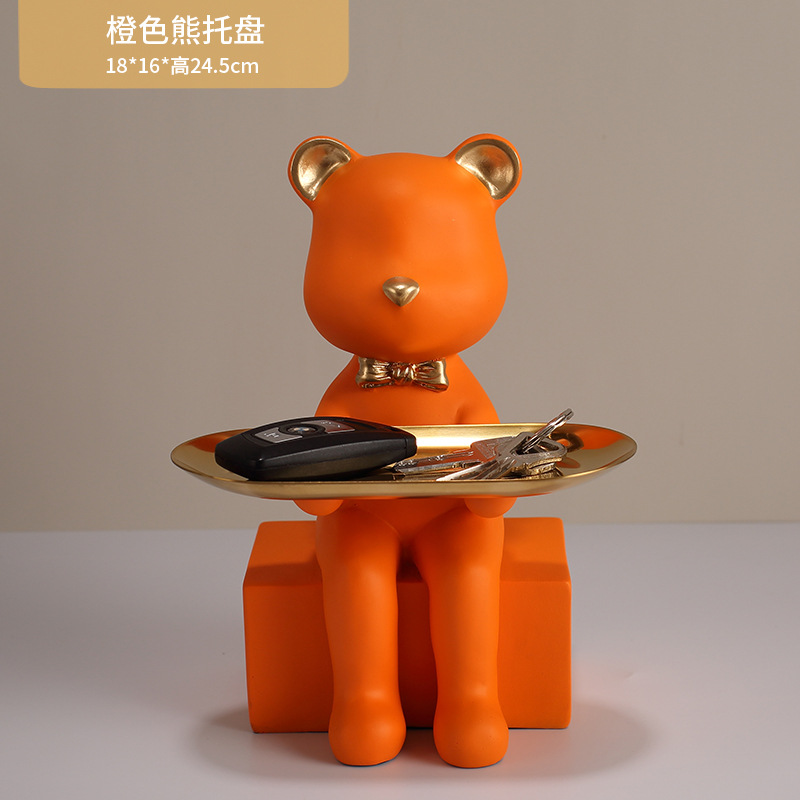 Oso de bandeja naranja