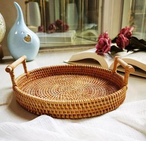 Espositore all'ingrosso Panier tessuto di <span class=keywords><strong>vimini</strong></span> Organizer pane frutta cibo Homme Rack canna paglia di stoccaggio di plastica cesto <span class=keywords><strong>in</strong></span> Rattan - Product Image 4