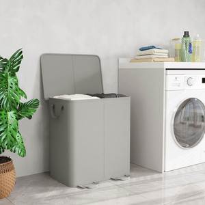 Double Laundry <b>Basket</b> with Lid and Removable Laundry Bags <b>Large</b> Collapsible Laundry Hamper with 2 Sections for Laundry Room - Product Image 6