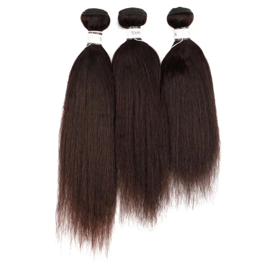 Mèches brésiliennes vierges lisses YAKI pour femmes, vente en gros, qualité 10A, tissage double étiré, mèches de cheveux humains