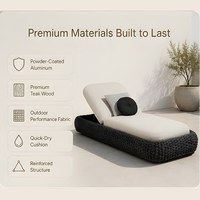 Top hôtel station balnéaire daybed Jardin Chaise longue chaise tous temps plage daybed haute qualité patio Nouveau design Sunlounger
