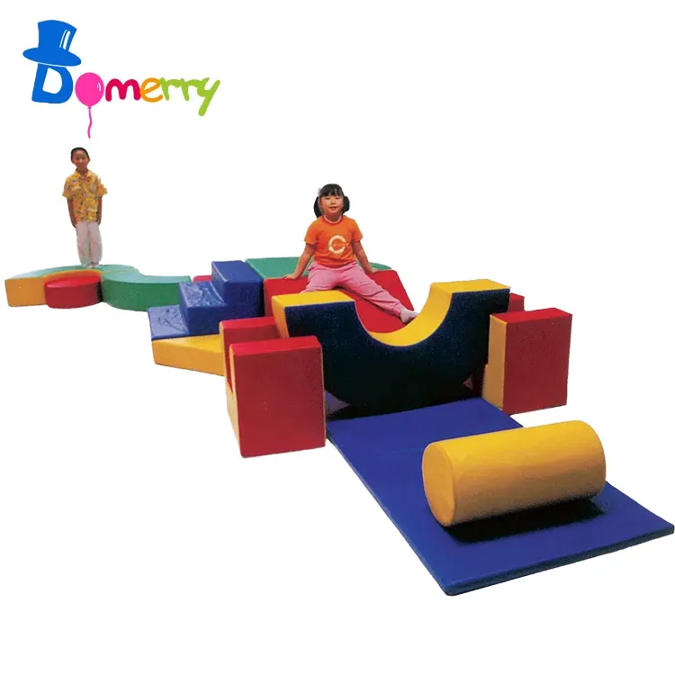 Set mainan panjat dalam ruangan anak-anak, perlengkapan bermain lembut dengan busa plastik PVC untuk Area tempat bermain rumah