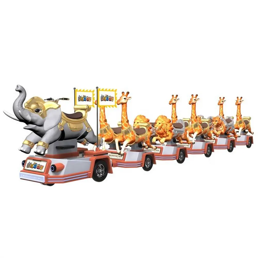 Trackless Train Ride for Kids Battery-powered Electronic Sightseeing Trains for Adventure Park Other Amusement Park Rides