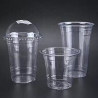 Gobelets en plastique transparent PLA de 16 oz, gobelets en plastique biodégradable pour pudding, gobelets en plastique jetables PLA avec couvercles