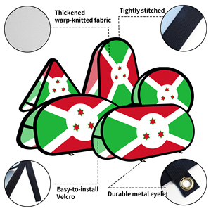 Bannière ovale Burundi en tissu tricoté warp-knit pour la promotion publicitaire en extérieur, tente extérieure - Product Image 3