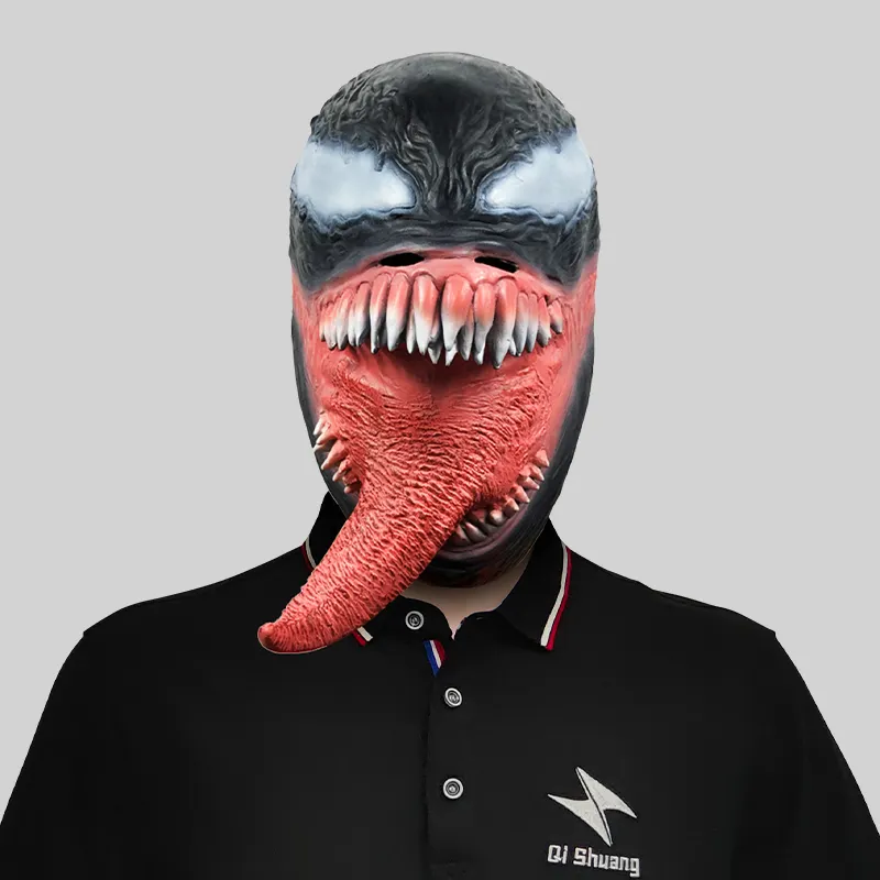 Masque d'horreur-wars Venom, déguisement pour Halloween, Cosplay, superhéros, Venom, longue langue en Latex, masques horreur, film, fête, effrayant, adultes