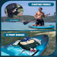 Planche de paddle gonflable DAMA 11'6 pour débutants avec poignée de transport centrale pour marques d'extérieur et plateformes e-commerce