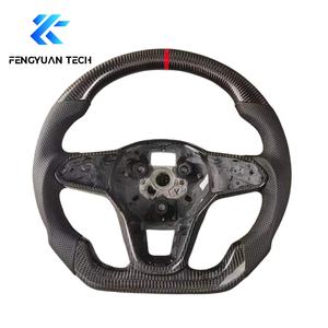 Volant chauffant en fibre de carbone et Alcantara avec LED pour Volkswagen VW Golf R Mk8 GTI JETTA 2019 2020 <span class=keywords><strong>2021</strong></span> 2022 2023 2024 2025 2026 - Product Image 6