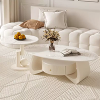 Table basse elliptique en roche éclatée, convertible, durable, portable, petite, de luxe, moderne, pour salon