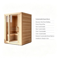 Cabine de sauna en bois monobloc, prête à l'emploi, pour la maison, dimensions, couleur et matériaux personnalisables, pour bien-être et spa