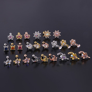 Orecchino a bottone con Piercing alla cartilagine in acciaio inossidabile gioielli <span class=keywords><strong>per</strong></span> ragazze Mini orecchino con Piercing all'orecchio a croce con zirconi <span class=keywords><strong>per</strong></span> le donne - Product Image 2
