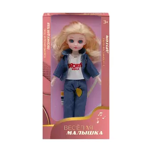 小女孩新款热卖12英寸3D眼睛塑料聚氯乙烯娃娃玩具关节活动时尚可爱娃娃礼品模型俄罗斯儿童玩具