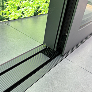Porte coulissante <span class=keywords><strong>en</strong></span> <span class=keywords><strong>aluminium</strong></span> de haute qualité sur mesure, <span class=keywords><strong>prix</strong></span> de gros, cadre étroit moderne, porte coulissante noire - Product Image 5