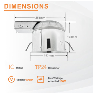 ETL được liệt kê 6 "remodel <span class=keywords><strong>IC</strong></span> kín Trần lõm có thể ánh sáng chuyển đổi <span class=keywords><strong>Kit</strong></span> sử dụng với Led Downlight trang bị thêm - Product Image 4