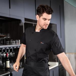 Divisa da <span class=keywords><strong>Chef</strong></span> Estiva Personalizzata di Alta Gamma a Maniche Corte, Traspirante, per Ristoranti, Bar e Hotel - Product Image 3