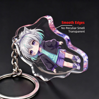 Porte-clés photo numérique en acrylique personnalisé en usine, OEM ODM, logo imprimé double face, motif anime, tendance mode, vente en gros