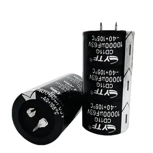 Capacitor eletrolítico de alumínio, condensador 63v 10000uf 12000uf 18000uf