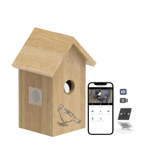 Best Seller Night Vision Birds Hatching Monitors WIFI Connection AI Live Stream Smart Bird House With APP Control 2K Camera