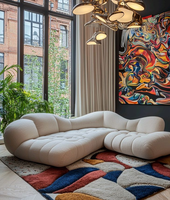 Tapis tufté fait main sur mesure pour salon, chambre, hôtel – Tapis décoratif moderne en peluche, doux et antidérapant