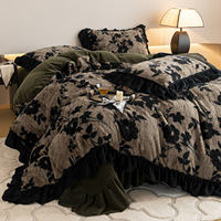 Ensemble de couette de luxe 3 pièces AOYATEX style léopard, chaud et confortable pour l'hiver