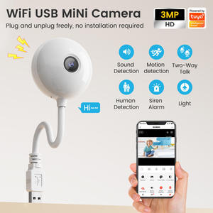 Cámara para Mascotas con Modo de Privacidad, Cuello Flexible y Base con Banco de Energía, Diseño de Plástico Blanco para Uso Doméstico - Product Image 1