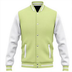 Chaqueta Varsity con Estampado Abstracto para Hombre, Cuello Camisero, Cierre de Botones, Ropa Exterior Informal de Otoño, Manga Regular, Material de Poliéster - Product Image 4