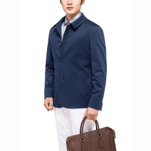 <span class=keywords><strong>Blazer</strong></span> en toile <span class=keywords><strong>bleu</strong></span> <span class=keywords><strong>marine</strong></span> pour <span class=keywords><strong>homme</strong></span> OEM ODM, <span class=keywords><strong>veste</strong></span> décontractée élégante avec logo frontal, séchage rapide et coupe-vent pour le bureau - Product Image 1