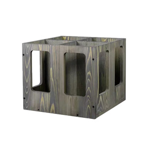 Estante de almacenamiento de madera para rodillos de espuma, organizador montado en la pared para esterillas de yoga, rectángulo gris retro para uso doméstico - Product Image 5