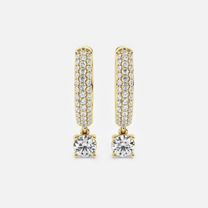 Pendientes de aro con diamantes cultivados en laboratorio, redondos, 7/8 Ctw, para mujer, joyería fina elegante y brillante, regalo minimalista de lujo - Product Image 5