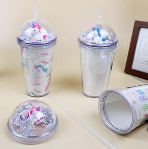 <span class=keywords><strong>Licorne</strong></span> 16oz Double Paroi Isolée En Plastique Boba Thé Au Lait Café Tasses 450ml En Plastique <span class=keywords><strong>Réutilisable</strong></span> Bubble Boba Thé Tasses Avec Couvercles - Product Image 4