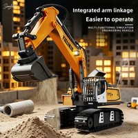 Camion benne et bulldozer télécommandés en métal et plastique pour enfants, jouet électrique d'intérieur et d'extérieur, portée 30M