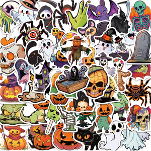 Impression numérique personnalisée recyclable <span class=keywords><strong>Halloween</strong></span> autocollant découpé en PVC mignon Animal vinyle dessin animé décalcomanies pour la décoration de fête à la maison - Product Image 1