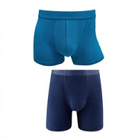 Caleçons Boxers Respirants en Coton et Spandex pour Hommes avec Logo Imprimé, Taille Tricotée Mi-Haute, Sous-vêtements à Taille Élastique Séchage Rapide