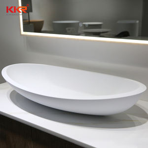 2025 nueva encimera de piedra de superficie sólida con escurridor <span class=keywords><strong>lavabo</strong></span> de baño de diseño moderno para hoteles y baños - Product Image 2