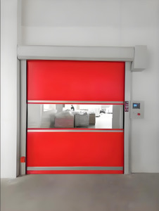 Porte à enroulement rapide en <span class=keywords><strong>PVC</strong></span> <span class=keywords><strong>avec</strong></span> isolation thermique - Rideau à bande rapide pour entrepôt, usine, supermarché et sous-sol - Product Image 2