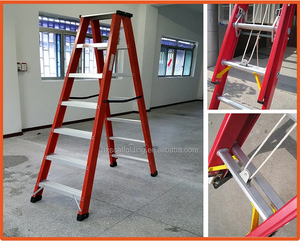 Nhiệm vụ nặng nề đôi bên 10ft 8ft 6ft một khung gấp sợi thủy tinh bước thang để bán - Product Image 5