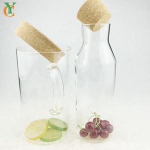 Nuovo Design alto borosilicato 1800ml barattolo di vetro con manico in sughero e bottiglia di vetro da 1200ml con sughero per uso cucina per succhi - Product Image 1