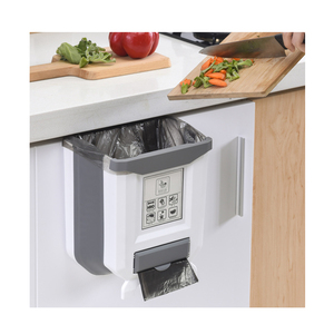 8L Home Kitchen Cabinet Door Hanging Trash Can Car Creative Plastic Paper Basket Foldable Trash Bin