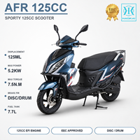 Scooter à essence 125CC, cyclomoteur, moto, 5,2 kW, refroidissement par air forcé, ECU CDI, roues de 12 pouces, frein à disque avant, réservoir de carburant AFR 7,7 L