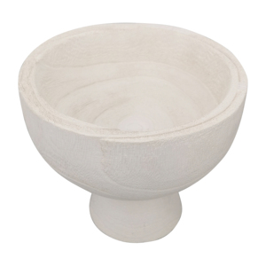 Ciotola decorativa in legno con piedistallo per decorazioni da tavolino, ciotola scultorea da cucina per chiavi o caramelle, elemento decorativo. - Product Image 1
