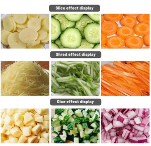 เครื่องหั่นผักอเนกประสงค์แบบอัตโนมัติสองหัว สำหรับหั่นซอย หั่นเต๋า หั่นสี่เหลี่ยมลูกเต๋า หัวหอม <span class=keywords><strong>ผัก</strong></span><span class=keywords><strong>กาด</strong></span>หอม มันฝรั่ง มะเขือเทศ - Product Image 6
