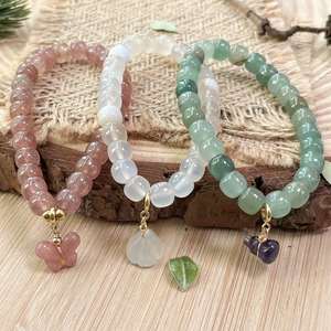 Natural Stone <b>Bracelet</b> Colorful Glass Beaded Beauty and Grace Expert Custom Logo Pre-production Sample - Product Image 1