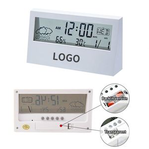 <b>Digital</b> <b>Clock</b> Custom Rectangular Portable Lightweight LCD Humidity Date <b>Digital</b> <b>Clock</b> with Logo for Outdoor - Product Image 1