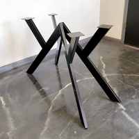 Pied de table araignée moderne Noir W Style Cadre de table Meubles de salle à manger Pieds de table
