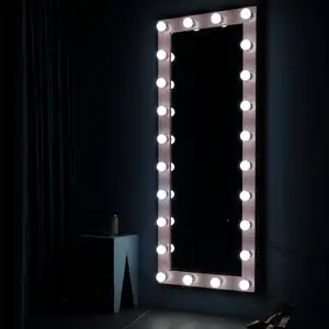 Hollywood de longitud completa Salón inteligente de pie Maquillaje Vanidad Cuerpo Piso LED Habitación Espejo